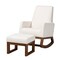 Baxton Studio Yashiya OffWhite Boucle Upholstered  Walnut Brown Finished Wood Rocking ChairOttoman Set 2PC 225-12925-12926-ZORO - alternate 4